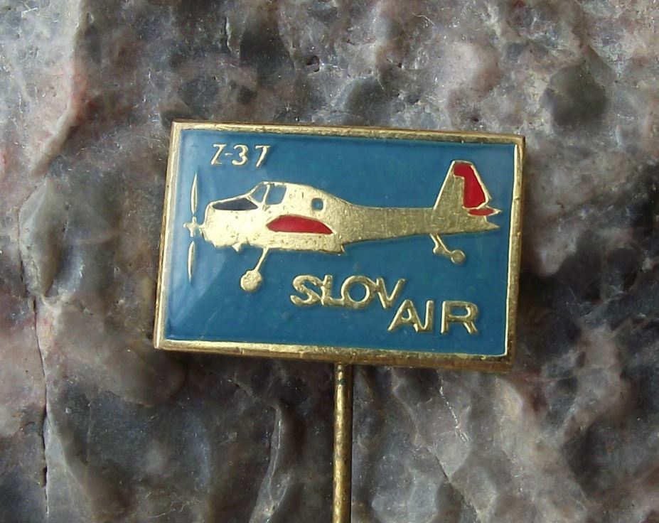 Vintage Slov Air Slovair Slovakia Airlines Z-37 Z 37 Bee Aircraft Pin Badge - Badgecrazy