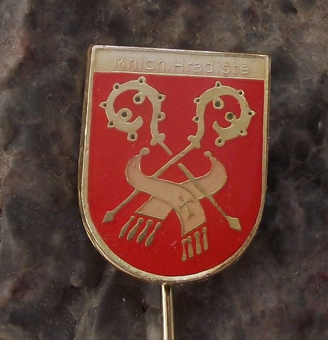 Mnichovo Hradiste Bishop Robes Crosier Staff Heraldic Crest Shield Pin Badge - Badgecrazy