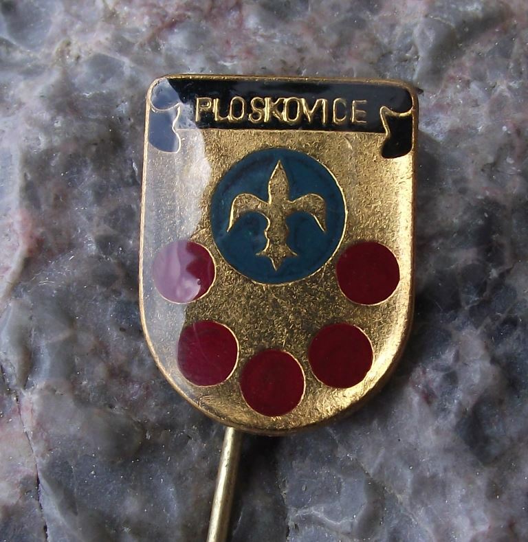 Ploskovice Czech Village Ploschkowitz Heraldic Crest Coat of Arms Pin Badge - Badgecrazy