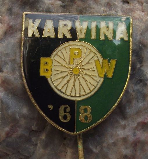 1968 WBP International Bicycle Peace Race Karvina Cycle Wheel Shield Pin Badge - Badgecrazy