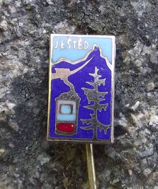 Jested 1012m Highest Northern Czech Mountain Tourist Cable Car Pin Badge - Badgecrazy
