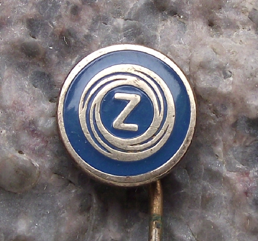 Vintage CZ Weapons Pistols Rifles Gun Factory Czechoslovakia Logo Blue Pin Badge - Badgecrazy