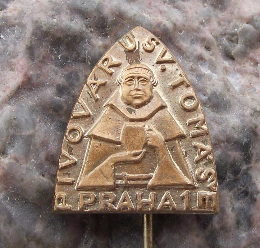 Vintage Prague 1 Pub Bar St Tomas Saint Thomas Monk Beer Brewery Pin Badge - Badgecrazy