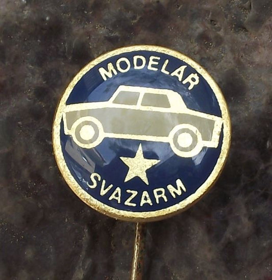 Svazarm Model Car Auto Maker Design Czech Army Cadets Military Reserve Pin Badge - Badgecrazy