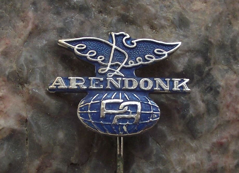 Antique Arendonk PA Belgium Manufacturing Engineering Company Logo Pin Badge - Badgecrazy