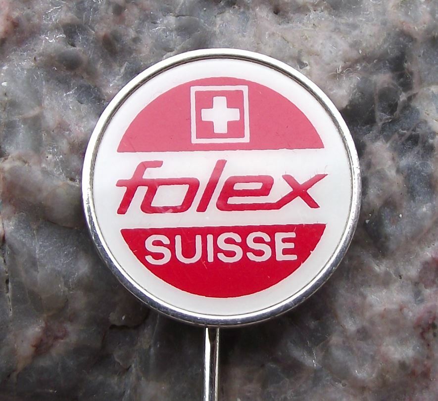 Vintage Folex Suisse Swiss Coatings X Ray Photographic Plates Pin Badge - Badgecrazy