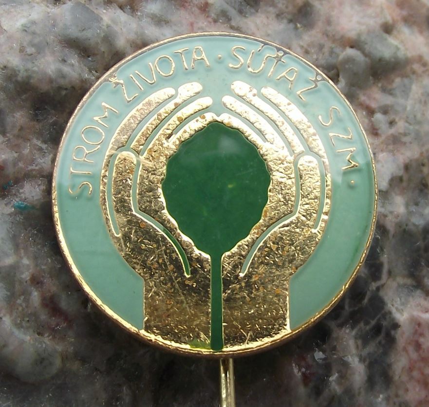 Tree of Life SSM SZM Czechoslovakia Communist Youth Planting Nature Pin Badge - Badgecrazy