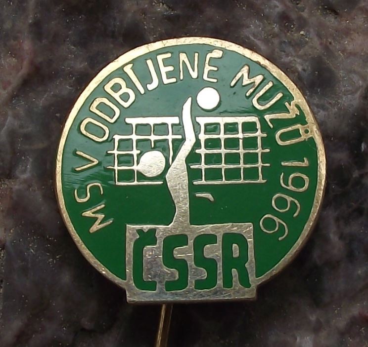 1966 World Mens Volleyball Championships CSSR Czechoslovakia Souvenier Pin Badge - Badgecrazy