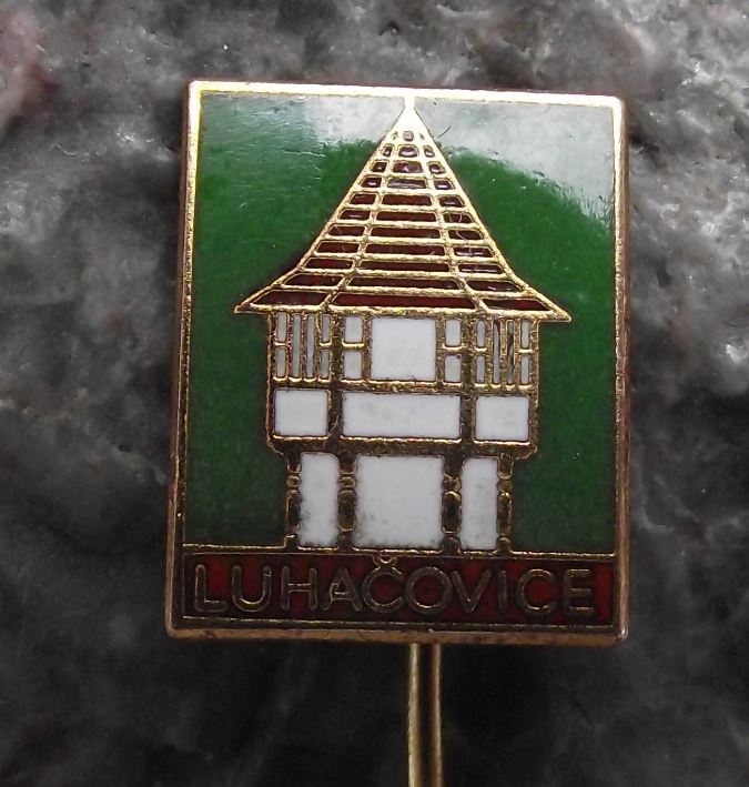 Antique Luhatschowitz Luhacovice Town Typical Spa House Tower Resort Pin Badge - Badgecrazy