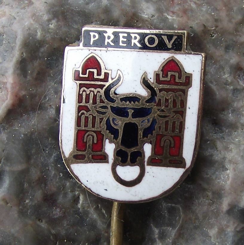 Vintage Prerov Czechoslovakia Coat of Arms Heraldic Crest Souvenier Pin Badge - Badgecrazy