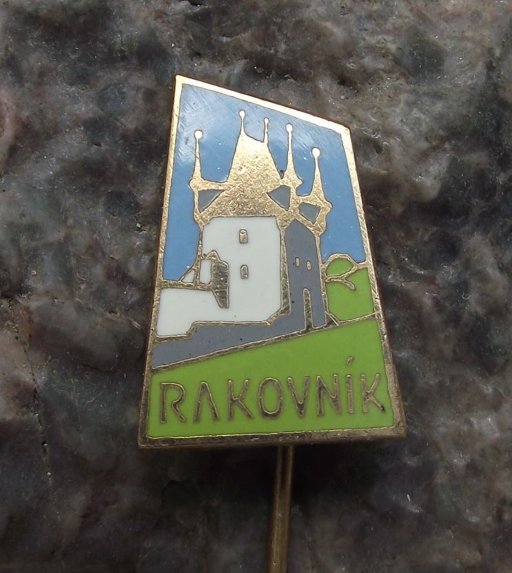 Antique Rakovnik Krivoklat Castle City Tourist Gothic Tower Souvenier Pin Badge - Badgecrazy