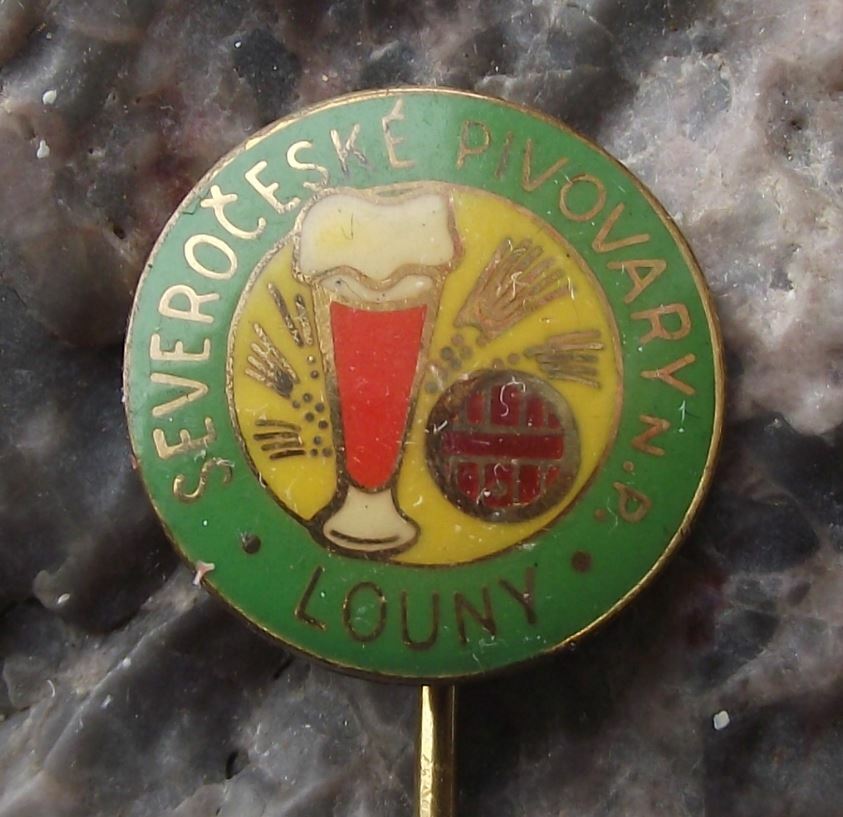 Vintage Pivovary Louny Czech Lager Beer Brewery Glass Wheat Logo Pin Badge - Badgecrazy