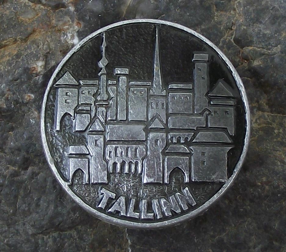 Vintage Tallinn Estonia Famous City Landmarks Tourist Souvenier Pin Badge - Badgecrazy