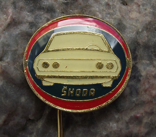 Antique Skoda Motor Auto Czech Car Company 1000MB 1100MB Front View Pin Badge - Badgecrazy