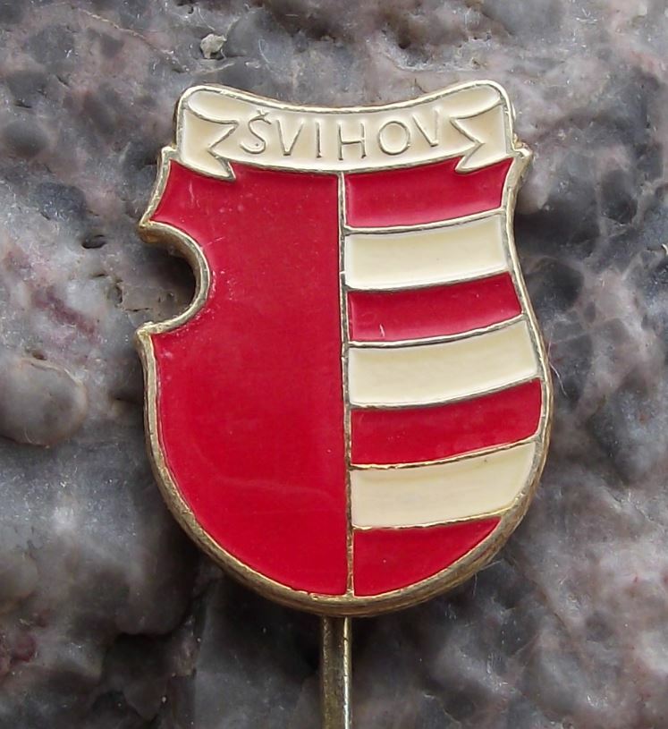 Vintage Svihof Czechoslovakia Heraldic Crest Coat of Arms Tourist Pin Badge - Badgecrazy