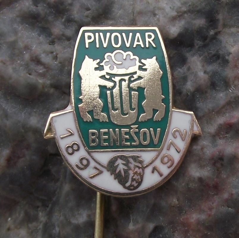 1972 Pivovar Benesov Ferdinand 75th Anniversary Brewery Beer Lager Pin Badge - Badgecrazy