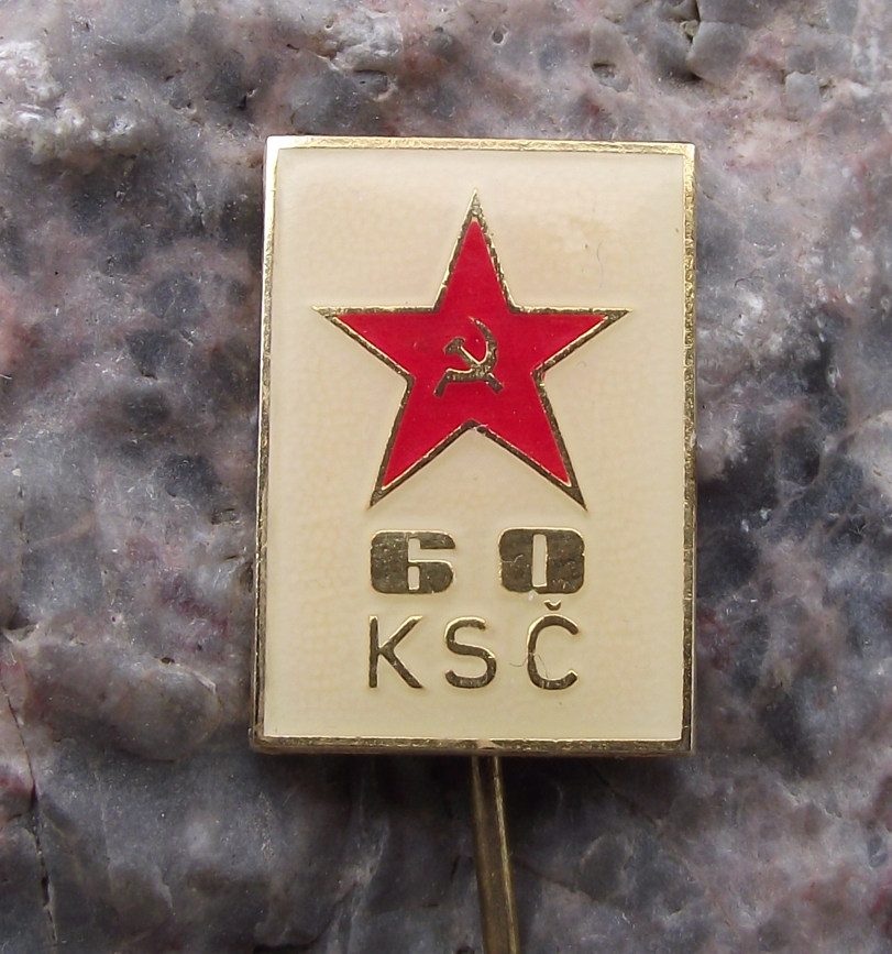 1981 Czechoslovakia Communist Party KSC 60th Anniversary Political Pin Badge - Badgecrazy