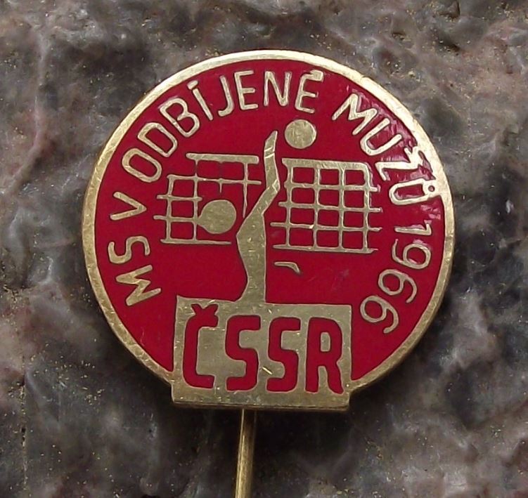 1966 World Mens Volleyball Championships CSSR Czechoslovakia Souvenier Pin Badge - Badgecrazy
