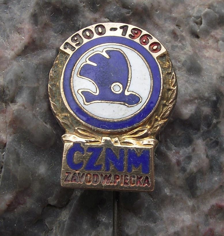 1960 CZNM Skoda Cars 60th Anniversary Wilhelm Pieck German President Pin Badge - Badgecrazy
