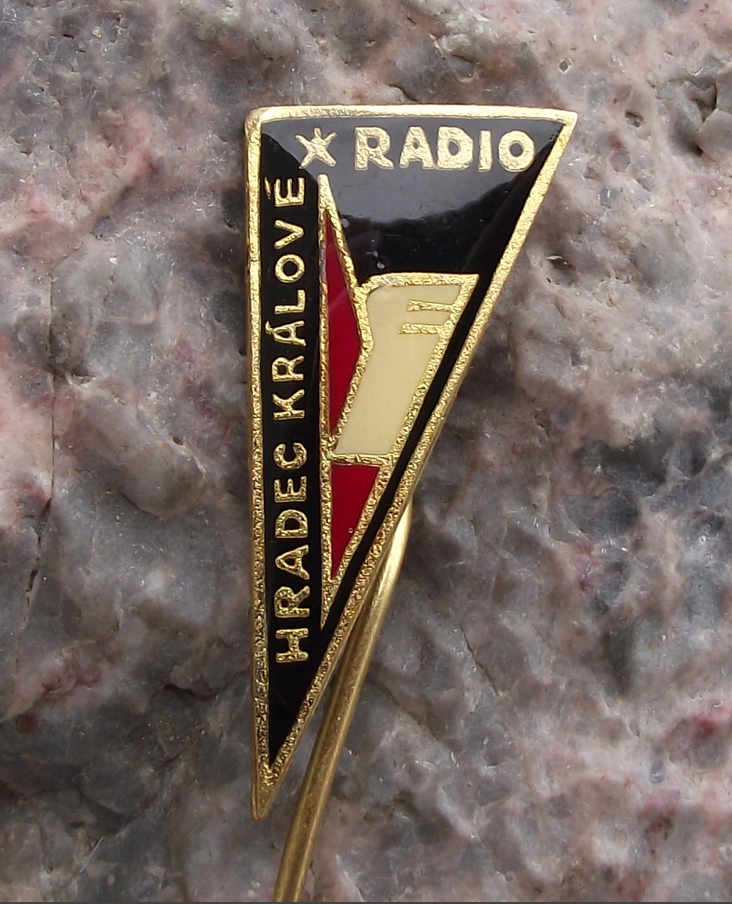 Vintage Radio Hradec Kralove Czech State Broadcaster Communist Pin Badge - Badgecrazy