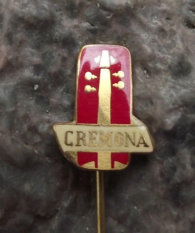Antique Cremona Violins Musical Instruments Violin Advertising Pin Badge - Badgecrazy