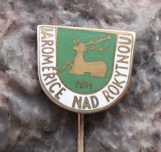 Antique Jaromerice nad Rokytnou Coat of Arms Heraldic Crest Souvenier Pin Badge - Badgecrazy