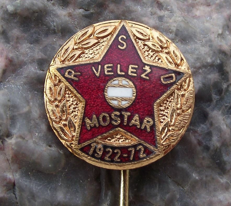 1972 FK Velez Mostar Bosnia 50th Anniversary Yugoslavia Football Club Pin Badge - Badgecrazy