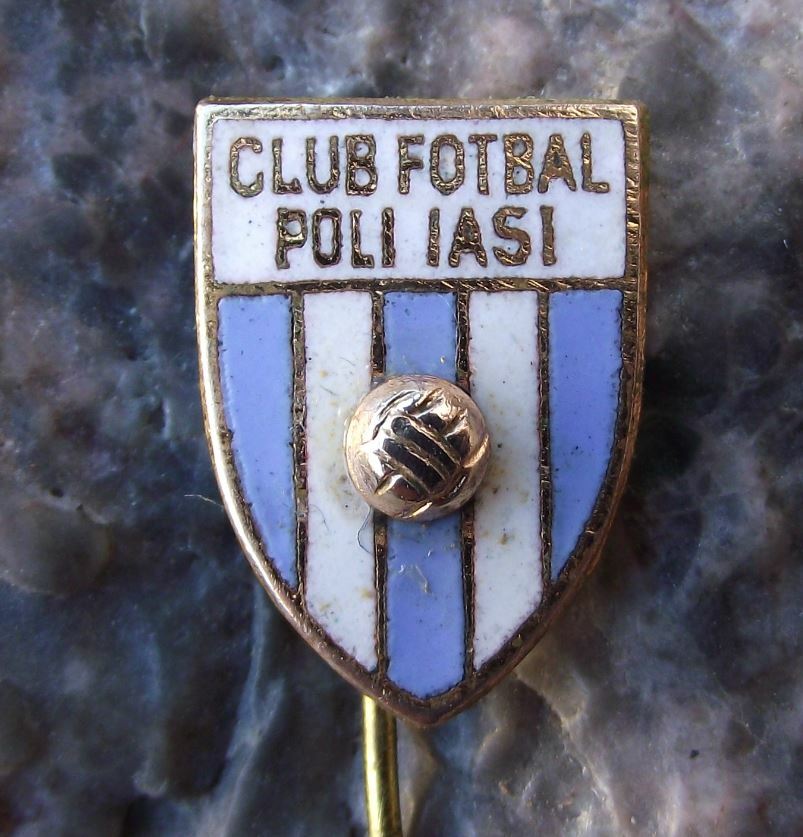 Vintage Club Poli Iasi Romania Soccer Football Club Crest 3D Ball Pin Badge - Badgecrazy