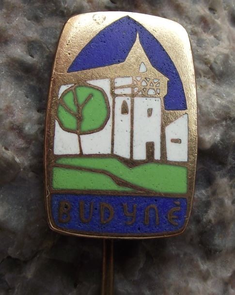 Antique Budyne Czechoslovakia Village Tourist Souvenier Pin Badge - Badgecrazy