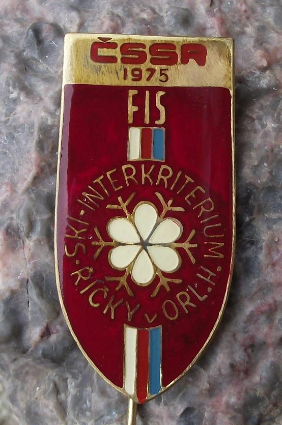 1975 FIS Skiing Qualification Competition Czechoslovakia Ricky Ski Pin Badge - Badgecrazy