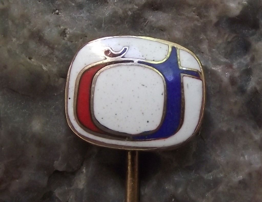 Antique Ceska Televize Czech State Television TV Broadcasting Company Pin Badge - Badgecrazy
