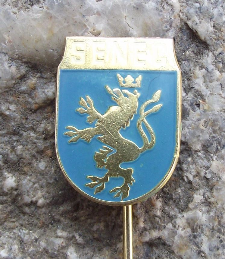 Senec Crowned Lion Official Czech Town Heraldic Shield Coat of Arms Pin Badge - Badgecrazy