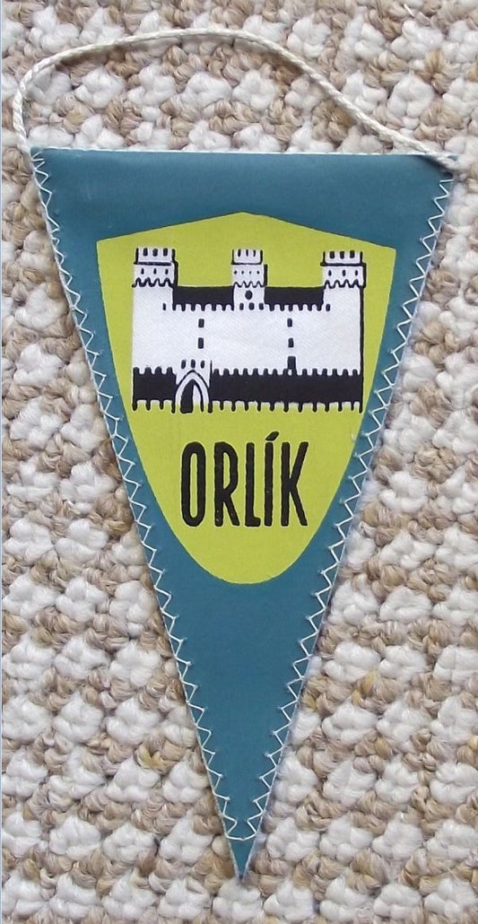 Zvikov & Orlik Castles Czechoslovakia Tourist Attraction Souvenier Pennant Flag