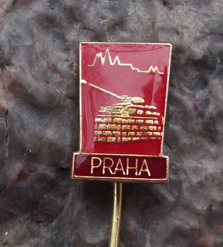 Antique Prague Russian Liberation Czechoslovakia Memorial T 34 Tank Pin Badge - Badgecrazy