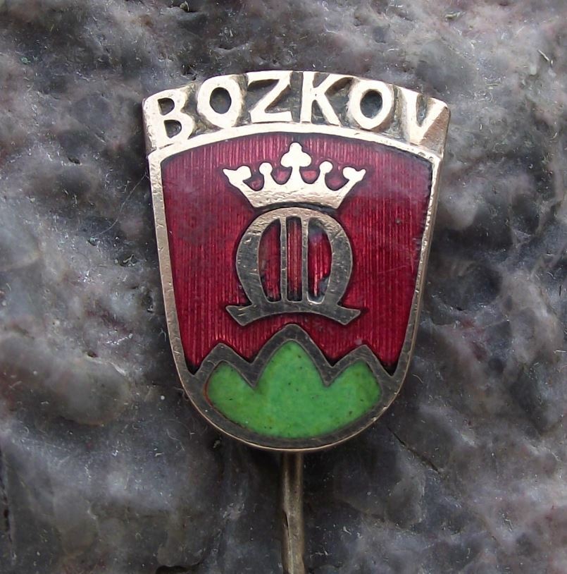 Antique Bozkov Czechoslovakia Official Coat of Arms Heraldic Crest Pin Badge - Badgecrazy