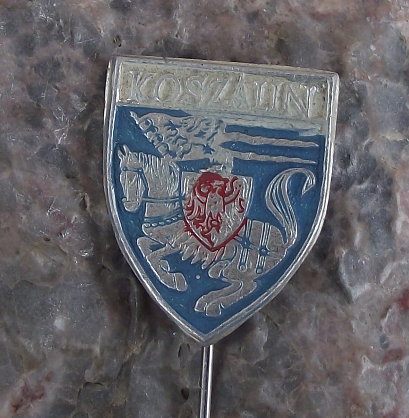 Vintage Koszalin Polish City Poland Heraldic Crest Coat of Arms Shield Pin Badge - Badgecrazy