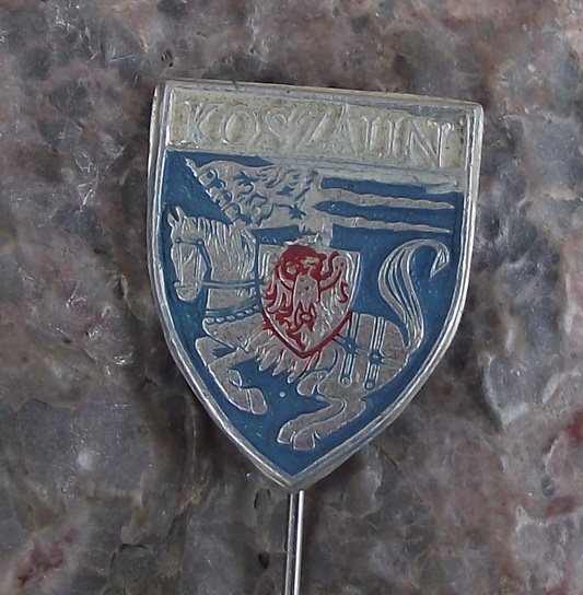 Vintage Koszalin Polish City Poland Heraldic Crest Coat of Arms Shield Pin Badge - Badgecrazy