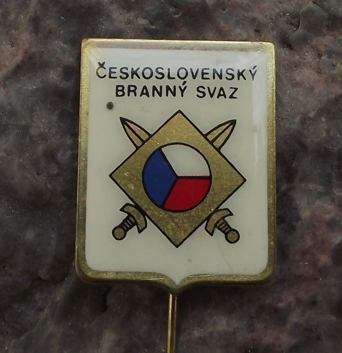 Czechoslovakia Army Recruitment Department Military Crossed Swords Pin Badge - Badgecrazy