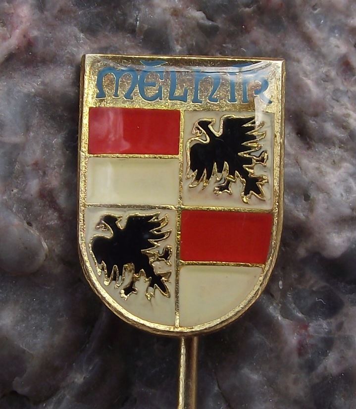 Antique Zamek Melnik Czech Castle Palace Coat of Arms Heraldic Crest Pin Badge - Badgecrazy