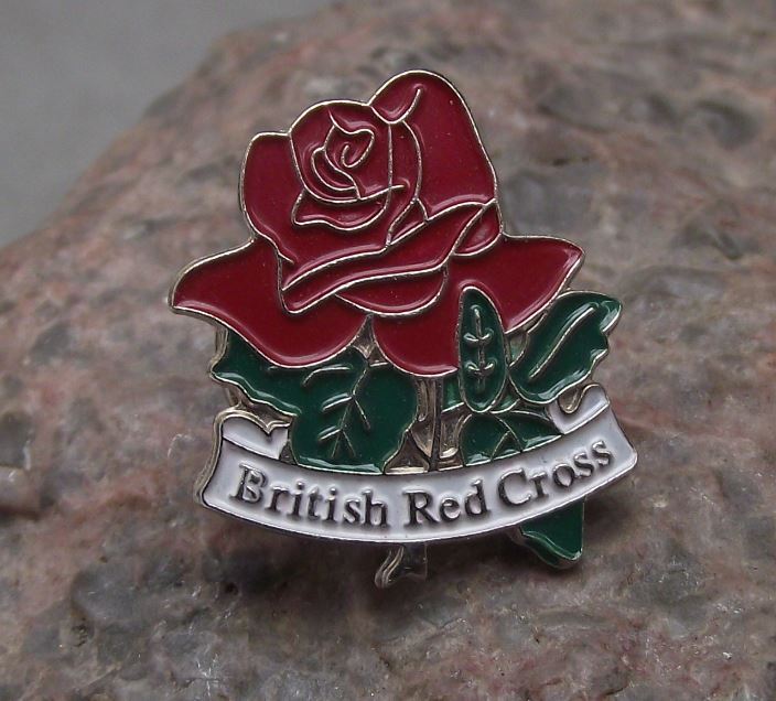 British Red Cross Association Rose Bloom Uniform Clasp Brooch Jacket Pin Badge - Badgecrazy