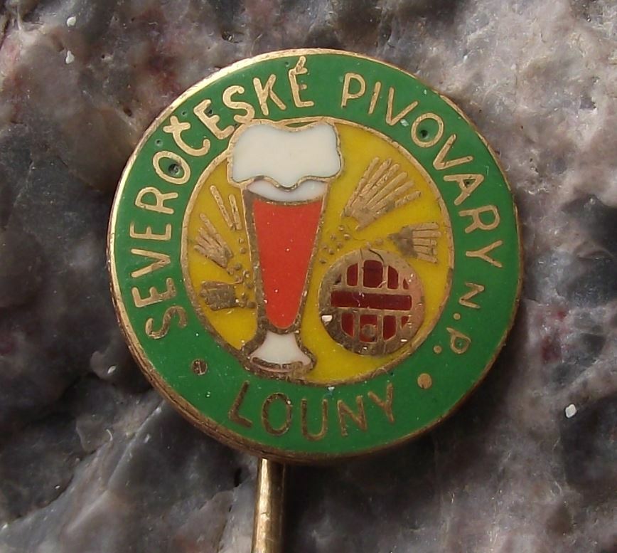 Vintage Pivovary Louny Czech Lager Beer Brewery Glass Wheat Logo Pin Badge - Badgecrazy
