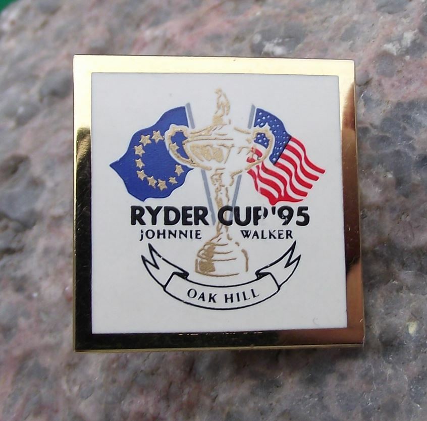 1995 Ryder Cup Johnnie Walker Oak Hill Golf Tournament EU vs USA Pin Badge - Badgecrazy