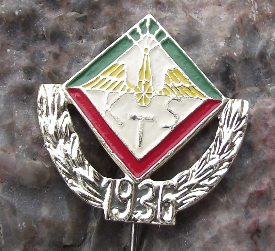Antique KTS Lodz Poland Polish Football Club Sportowy Tramwajarz Club Pin Badge - Badgecrazy