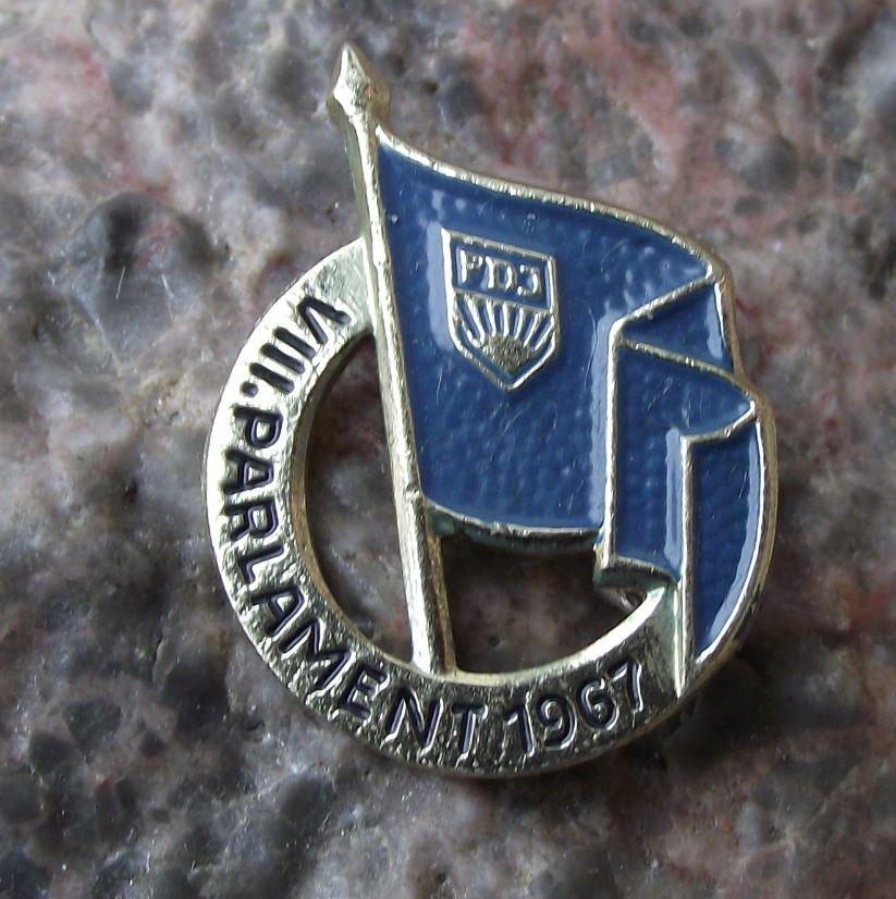 1967 FDJ Freie Deutsche Jugend East Germany Youth Parliament DDR Pin Badge - Badgecrazy