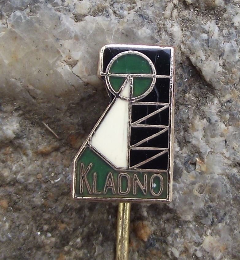 Antique Kladno Czech Coal Mining City Lift Tower Tourist Souvenier Pin Badge