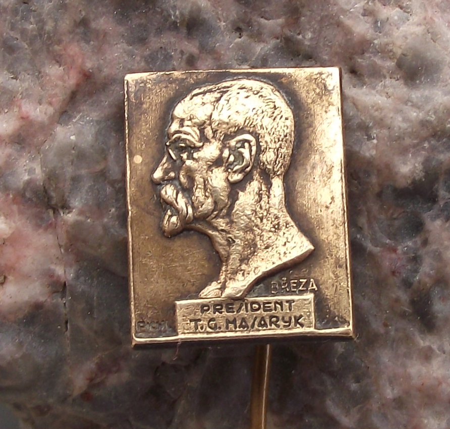 Vintage Czech President Tomas Thomas Garrigue T G Masaryk TGM Bust Pin Badge - Badgecrazy