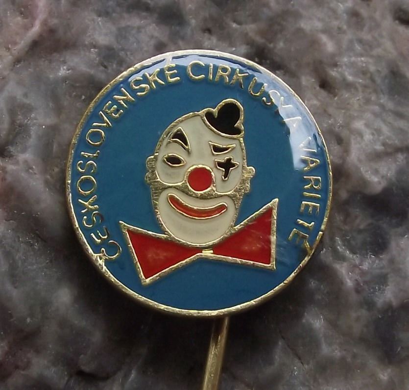 Czechoslovakia State Circus Classic Red Nose Clown & Bow Tie Face Pin Badge - Badgecrazy