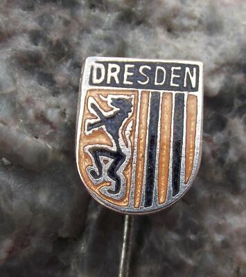 Antique East Germany City of Dresden Coat of Arms Heraldic Lion DDR Pin Badge - Badgecrazy