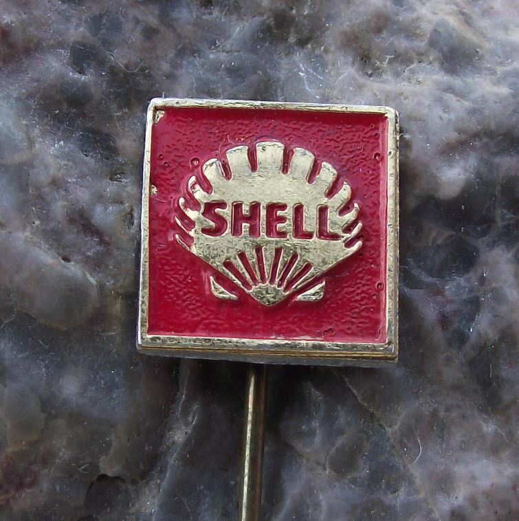 Royal Dutch Shell Oil Gas Petrol Energy Company Logo Advertising Pin Badge Red - Badgecrazy