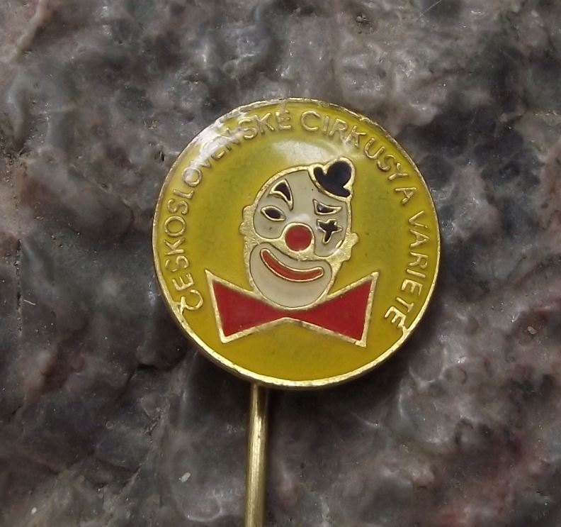 Czechoslovakia State Circus Classic Red Nose Clown & Bow Tie Face Pin Badge - Badgecrazy
